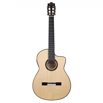 Martinez Almeria Luthier Maple Cutaway Elektro Klasik Gitar